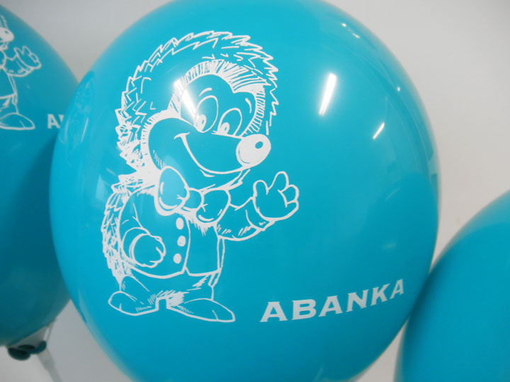 Enobarvni tisk na balon Abanka